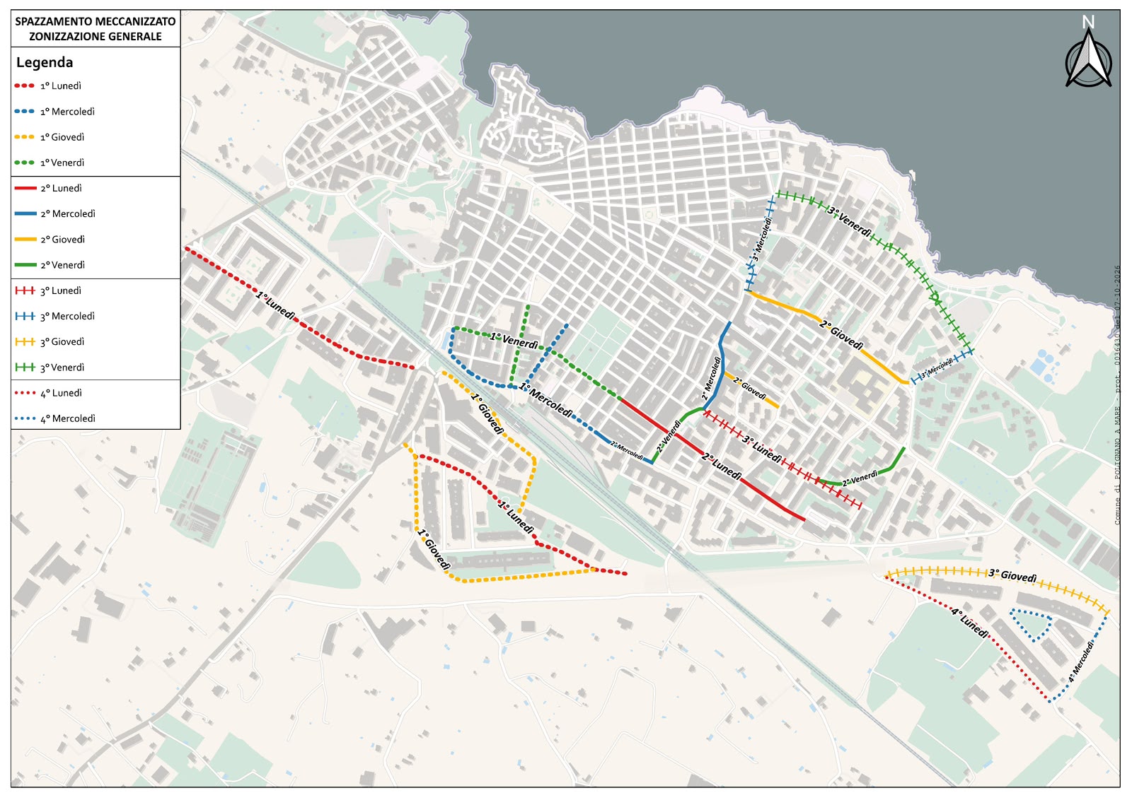 Mappa Generale Spazzamento Polignano a Mare